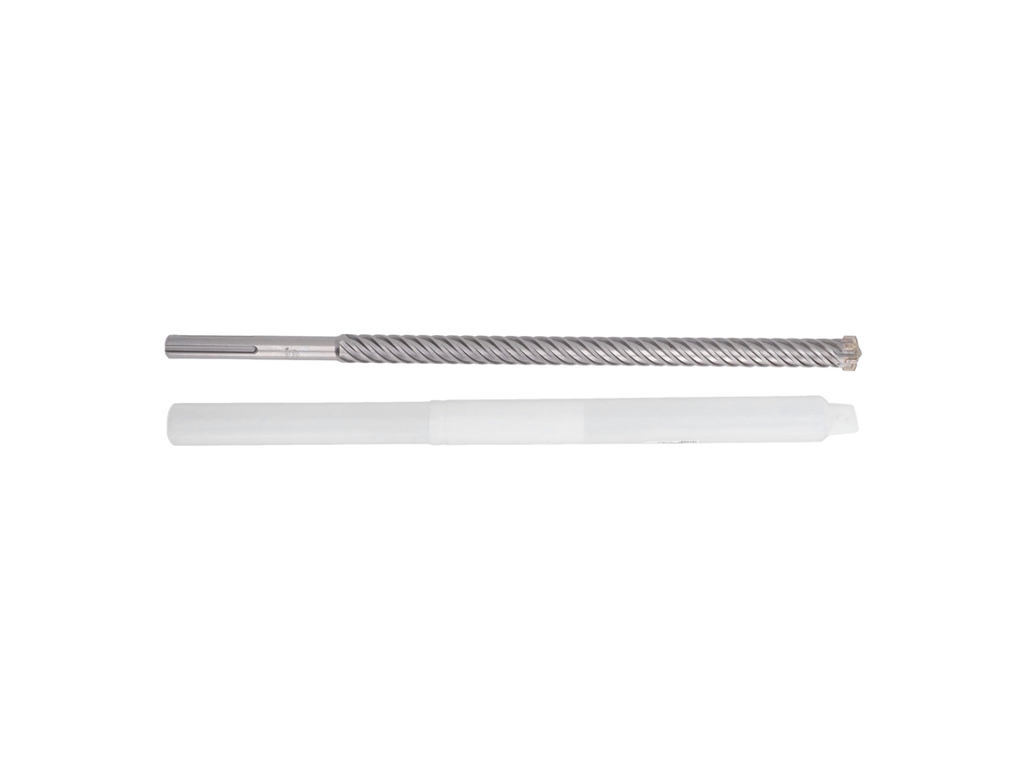 Broca De Martelo Impacto 6 Sulcos 25x500mm Carbeto Cementado Auto-centrada Para Pedra