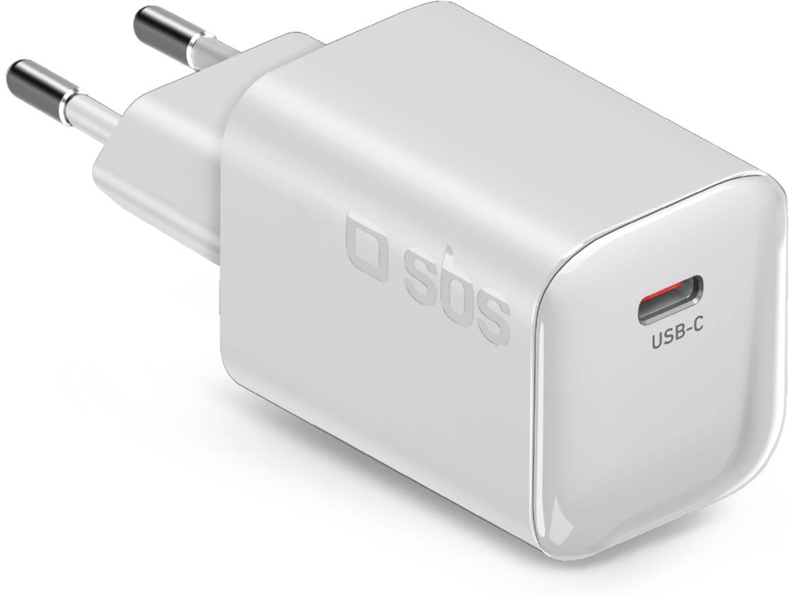 Carregador de Viagem SBS com Power Delivery (Usb-C - GaN - 65W - Preto)