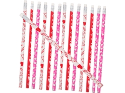 100pièces With Heart Pattern Hb Wooden With Eraser Tips For School And Sketching Mixed Styles
