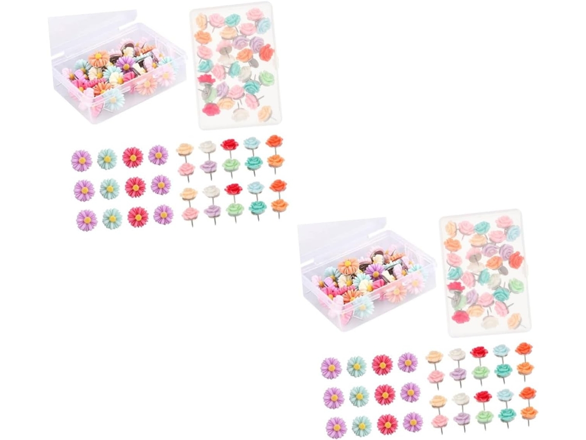 2 Conjuntos De Tachinhas Decorativas Para Murais, 60 Unidades