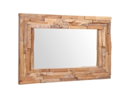 Vidaxl Espelho Decorativo Em Teca 90x60 Cm Retangular