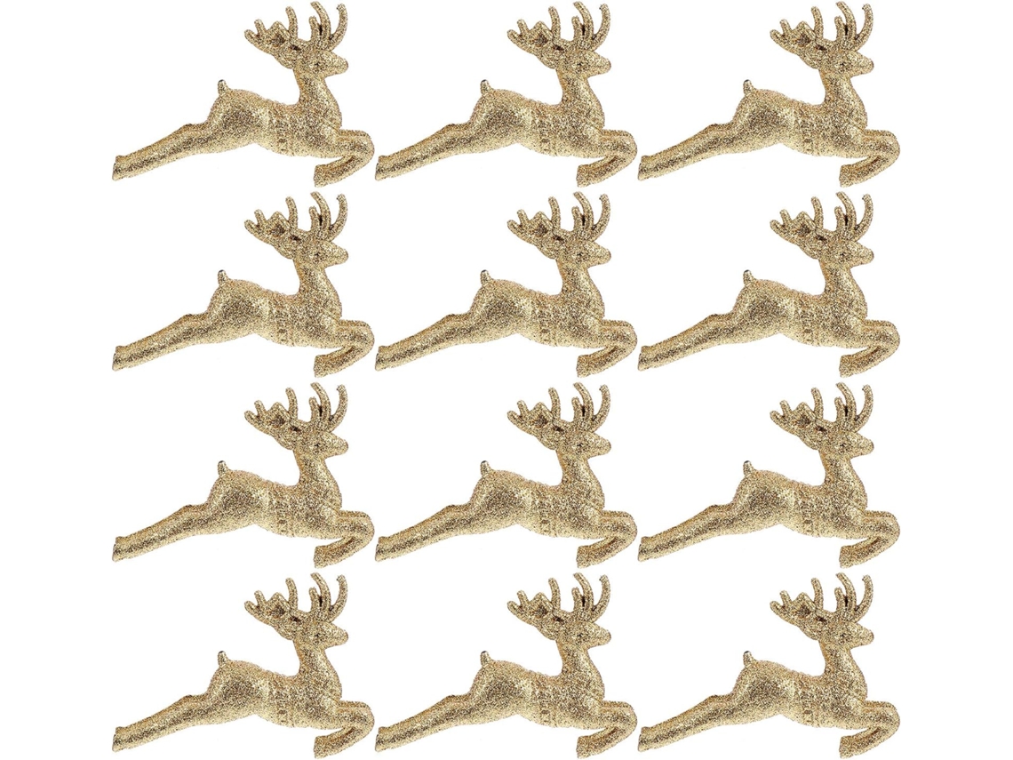 12 Peças Decoração Sommet De Sapin De Ornement Cerf Creux Decoração De Sapin De