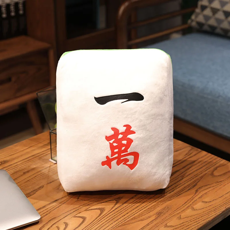 Almofada/travesseiro Criativo de Mahjong, Brinquedo de Pelúcia em Estilo Chinês MDUG (estilo 1 35x25 Cm)