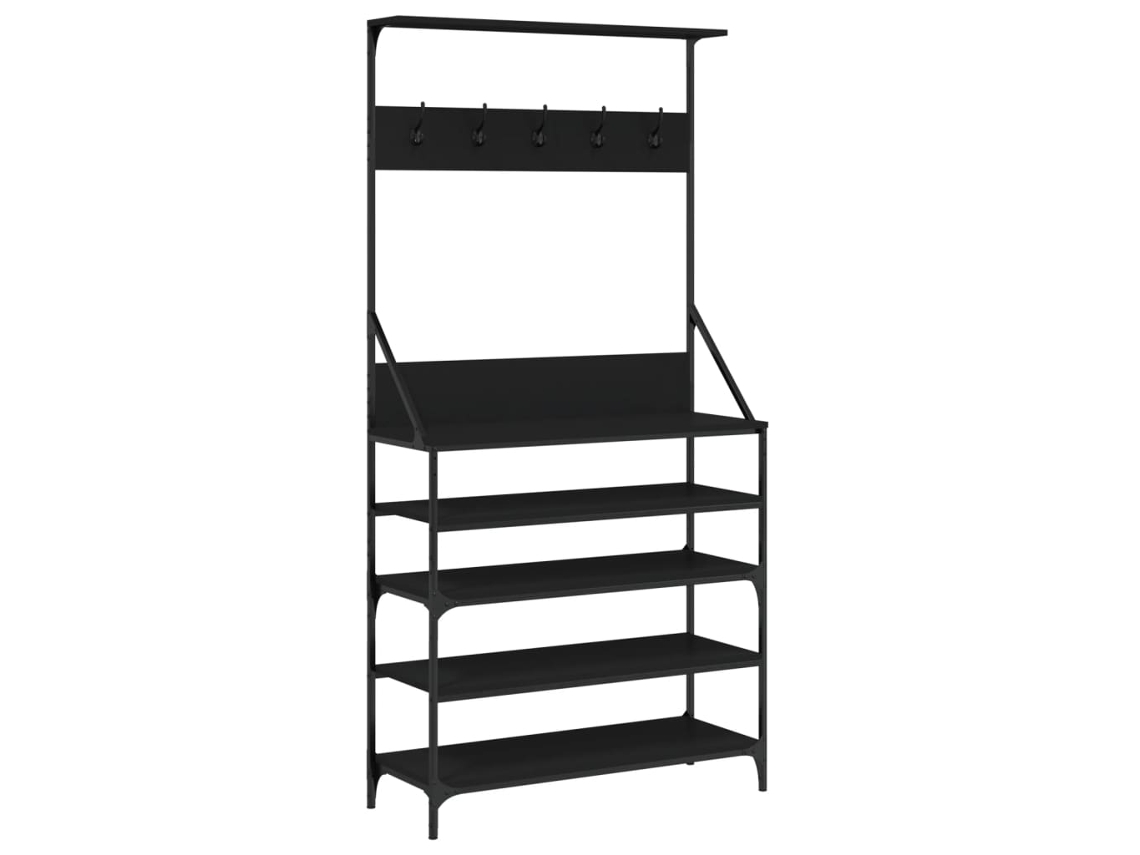 Bengaleiro C/ Arrumação de Calçado 90x34x184 Cm Preto MAISON EXCLUSIVE