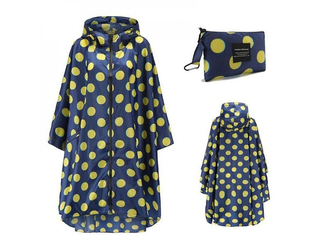 2026 impermeáveis de Tela Portáteis para Adultos, Ponchos Reutilizáveis com Capuz e Mangas Leve Piq Azul Amarelo