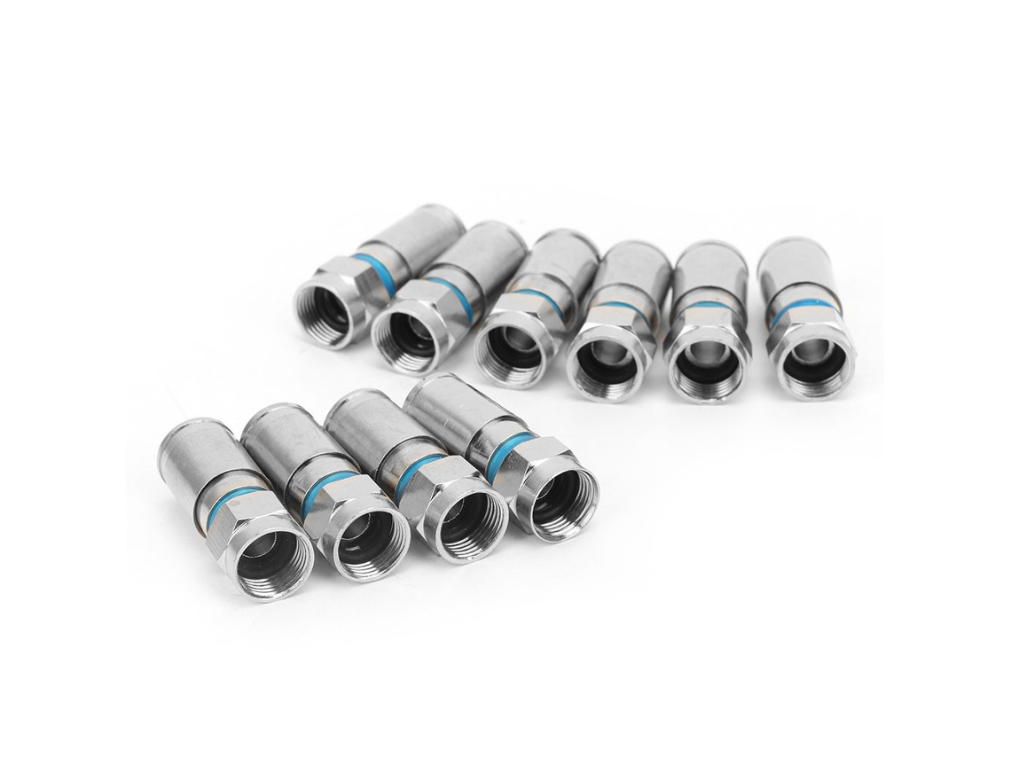 Laxiscreed Conectores Rg6 Compression Com F Para Antena E Vídeo, Pack De 10