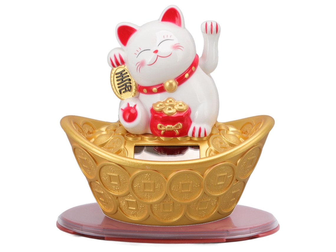 Ornamento De Gato Da Sorte Solar (mão Mexendo E Decoração)