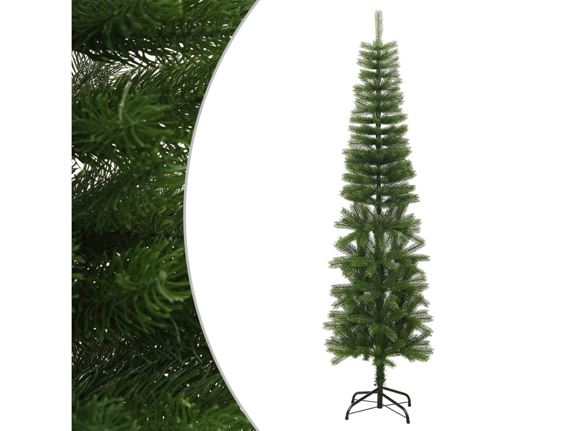 Vidaxl Árvore De Natal Artificial Fina Com Suporte Pe 210 Cm