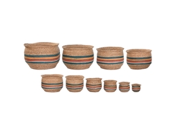 Conjunto de 10 Vasos Multicoloridos de Fibra Natural, 75x75x47cm ALEXANDRA HOUSE LIVING