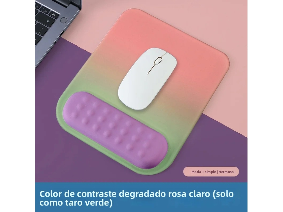 (verde Claro) Mousepad Antiderrapante Com Apoio Para O Pulso, Base De Silicone E Espuma Viscoelástica.