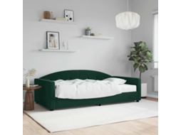 Vidaxl Sofá-cama Com Colchão 100x200 Cm Veludo Verde-escuro