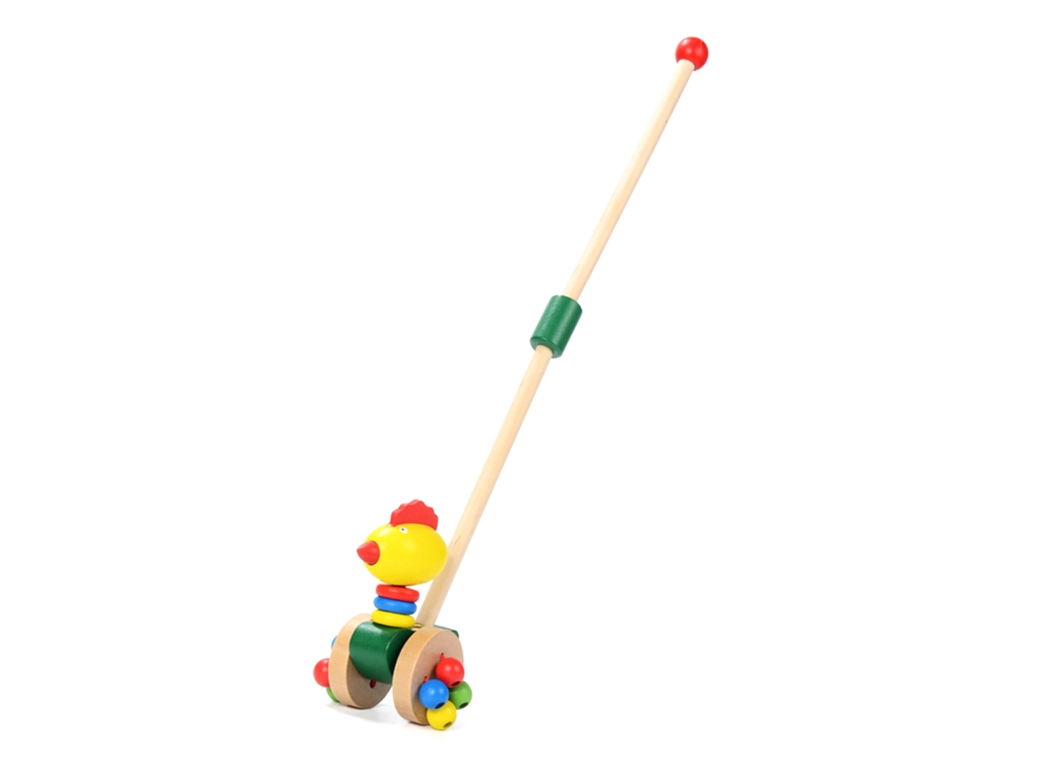 Primerox brinquedo de Andar de Madeira para Bebê, Brinquedo de Empurrar e Puxar para Aprender a Andar