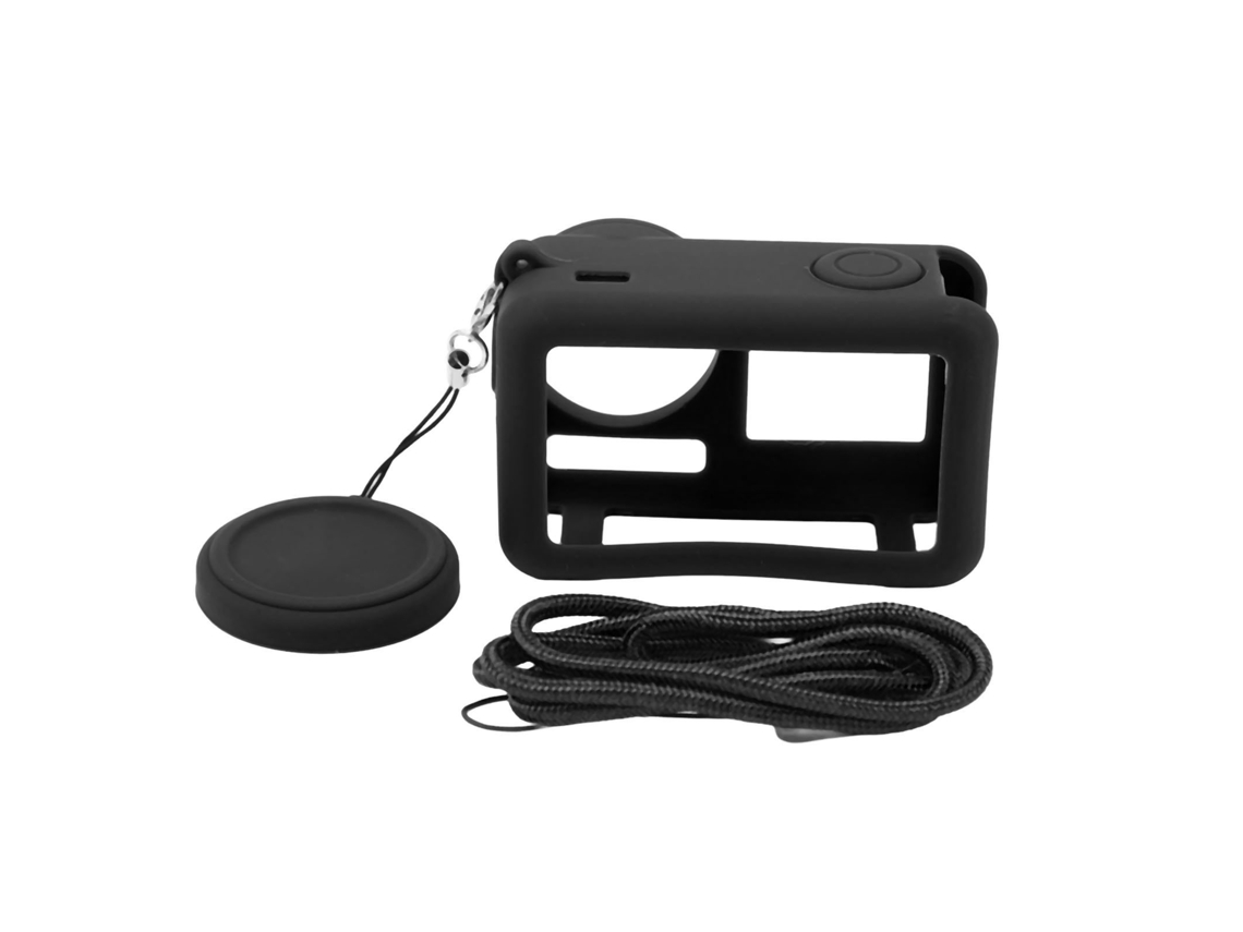Silicone Case For Dji Osmo Action 4 3 Action Camera Soft Protective Silicone Case Sleeve With Neck Strap Lanyard Black LAXISCREED