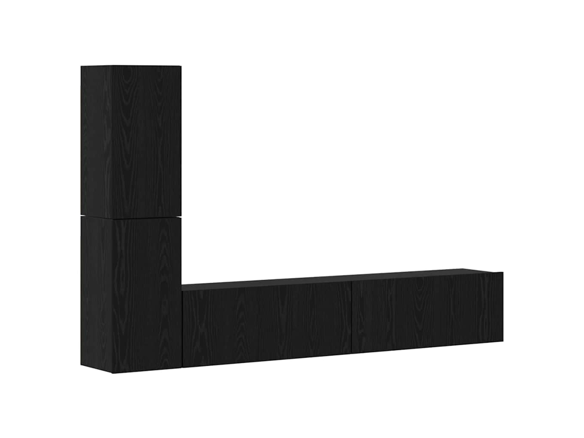 Conjunto de 2 peças de móvel para TV de parede em Carvalho Preto MAISON EXCLUSIVE