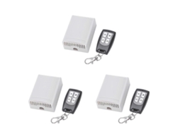 Conjunto De 3 Transmissores E Receptores De Controle Remoto Sem Fio Rf De 4 Canais, 12 V Cc, Alcance De 200 M._glo