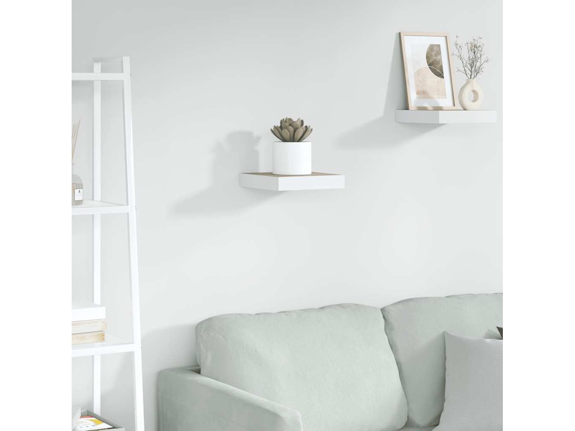 Vidaxl Prateleira Parede Suspensa 23x23,5x3,8 Cm Mdf Carvalho E Branco