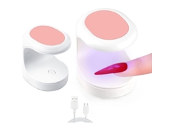 2 Peças Mini Lâmpada Uv para Unhas, 16w Secador de Esmalte, Portátil Led para Esmalte em Gel, 30s Rápido
