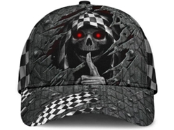 Boné de Beisebol com Viseira Broche Argola Estilo Punk | S/MARCA