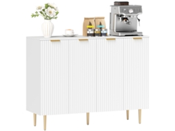 Buffet de sala BTFORUS com armário 2 portas e prateleira ajustável (120x40x90cm) branco