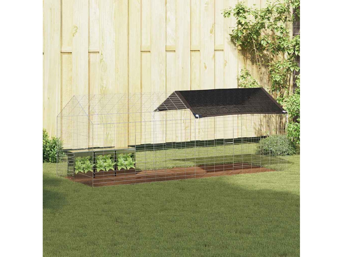 Vidaxl Gaiola Para Coelhos Prateado 200 X 78 X 78 Cm Aço Galvanizado