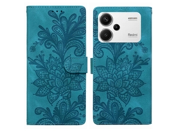 Capa De Celular De Pu Com Fivela Magnética E Estampa Floral De Renda E Alça De Pulso