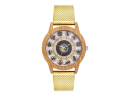 Reloj De Pulsera Analógico De Cuarzo Con Correa De Malla Para Hombre Y Mujer Oro