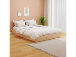 Vidaxl Estrutura De Cama 140x190 Cm Madeira Maciça