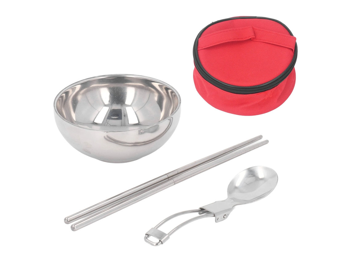 Conjunto de Talheres Inox Reutilizável Portátil