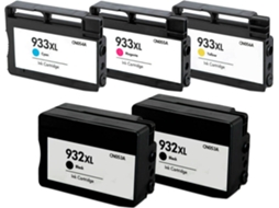 Pack 5 Tinteiros para Hp 2x 932xl + 3x 933xl