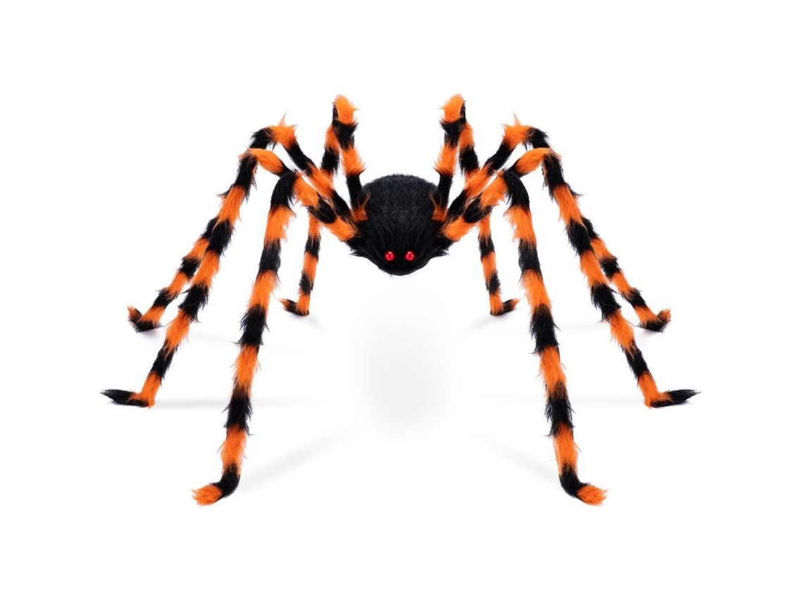 Decoração gigante de Halloween com aranha: aranha falsa peluda e assustadora, tamanho 50, para uso externo.