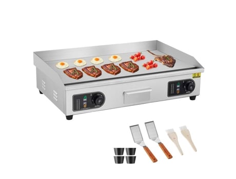 Churrasqueira Elétrica Bazarland 728x400 Mm Aço Inoxidável Superfície Antiaderente 4400 WPOS