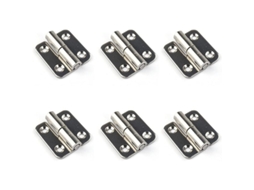 Bisagras desmontáveis de aço inoxidável 304, de bandeira esquerda, tamanho 37x33x2mm, pack de 6 com parafusos S/MARCA