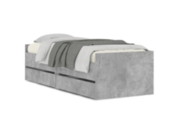 Estrutura de Cama com Gavetas Cinzento Cimento MAISON EXCLUSIVE (90x190 cm)