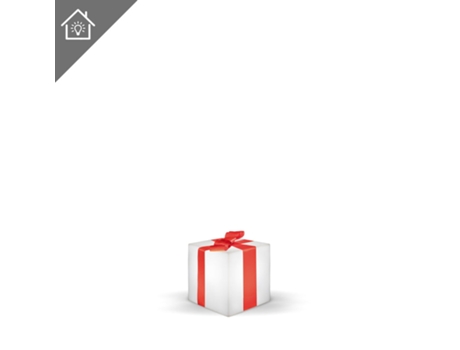 Decoração de Natal MOOVERE Cubo de Natal com luz 20 solar+bateria de chumbo rgb recarregável com controlo remoto 20x20x20cm