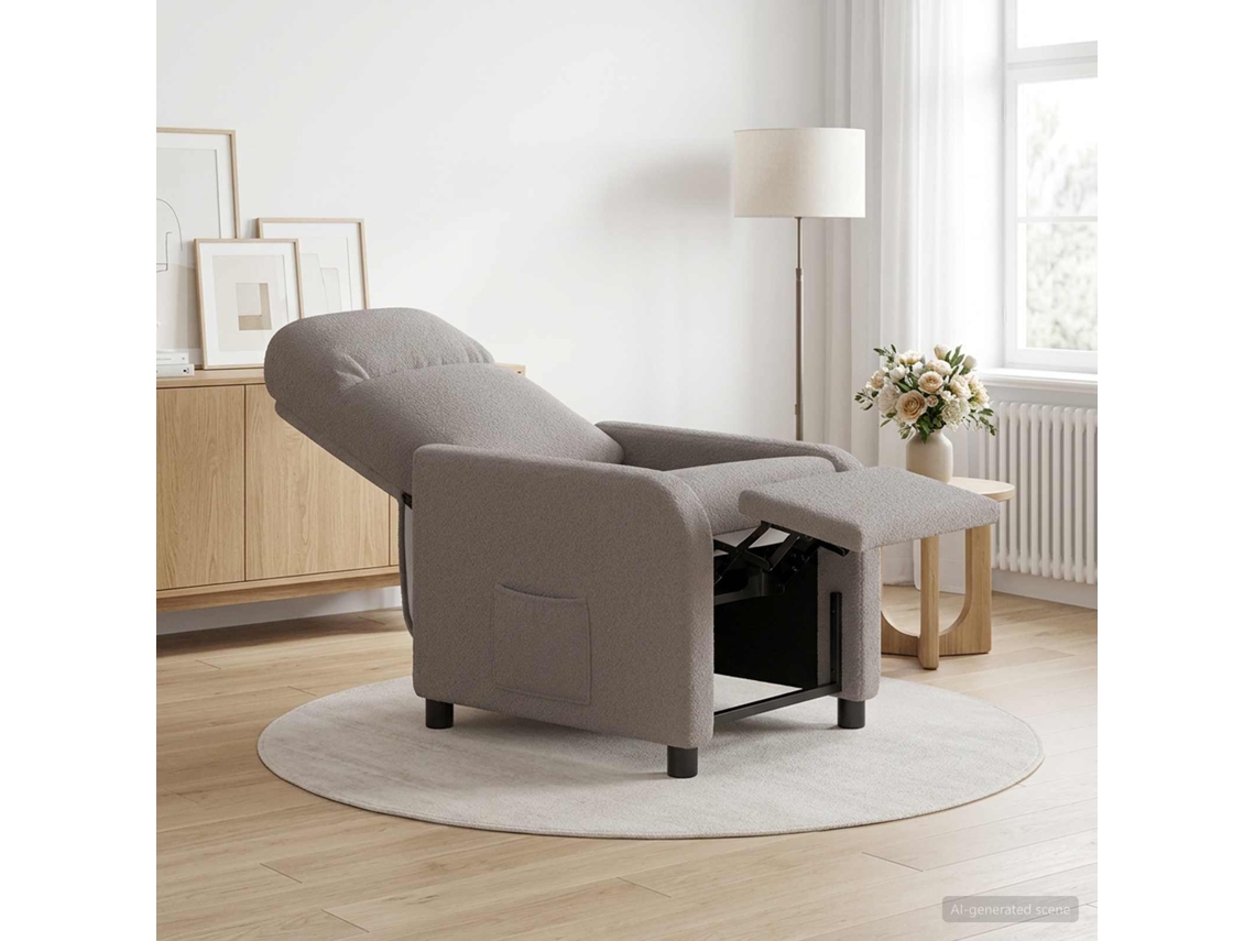 Vidaxl Reclinável Cinzento-claro Bouclé