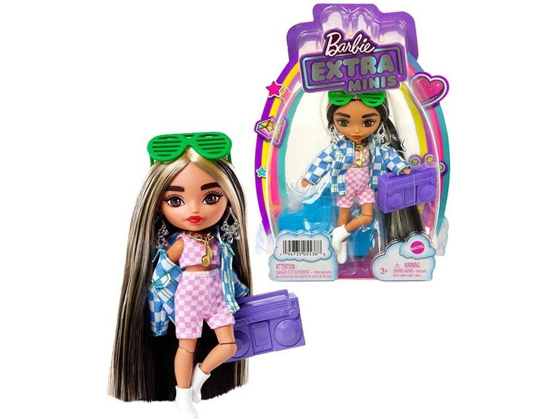 Boneca BARBIE Barbie Extra Mini Chaqueta Cuadros (Idade MÃÂÃÂÃÂÃÂ­nima: 3 Anos)