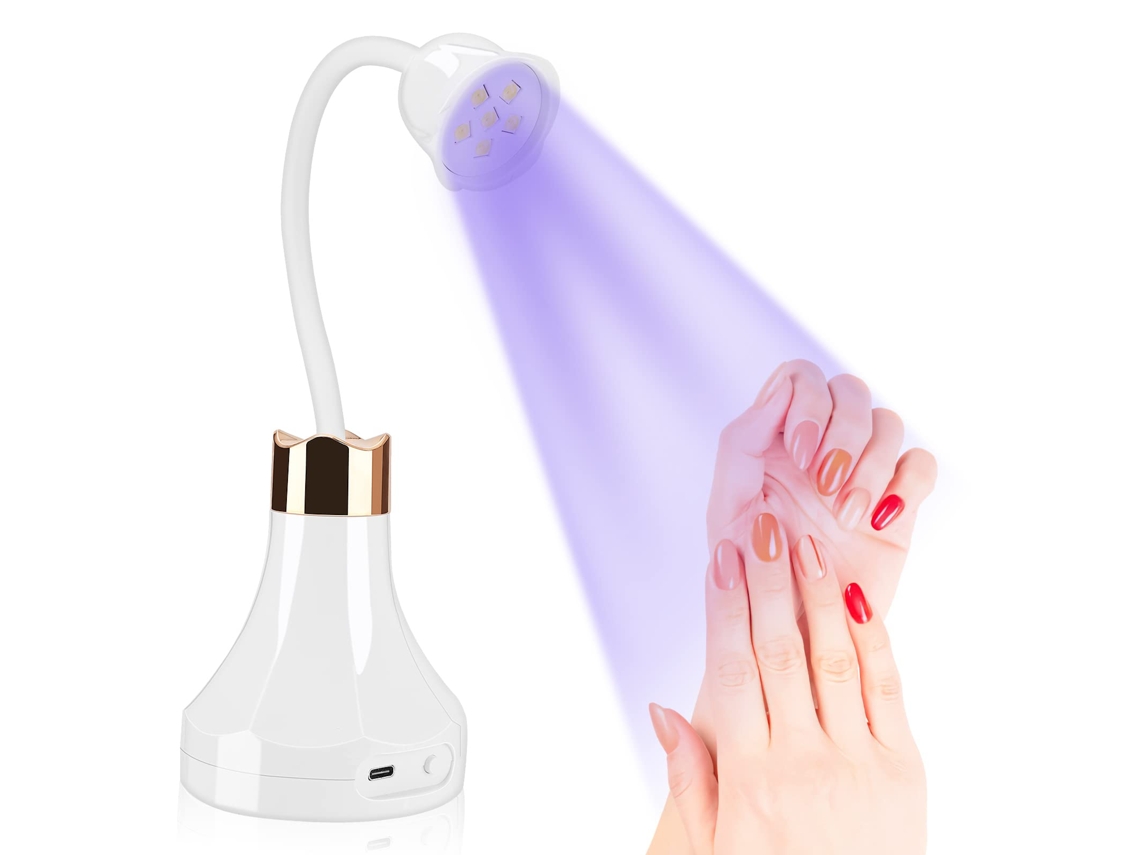 Lâmpada De Led Para Unhas, Mini Secador De Unhas Portátil Rosa De 18w Com Uv