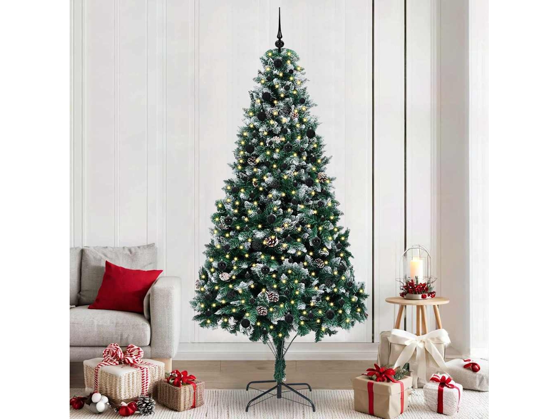 Vidaxl Árvore De Natal Artificial Verde 240 Cm Pvc, Aço E Plástico