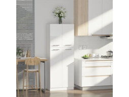 Armário Multifuncional Branco Em Mdf Com 4 Portas E Prateleiras Reguláveis - 59x31x155cm
