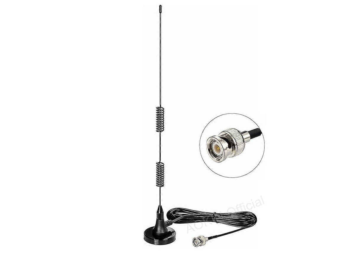 Antena Para Scanner De Rádio 20, 1300mhz Com Base Magnética, Compatível Com Rádios Hf, Vhf E Uhf, Com Conector Bnc Macho