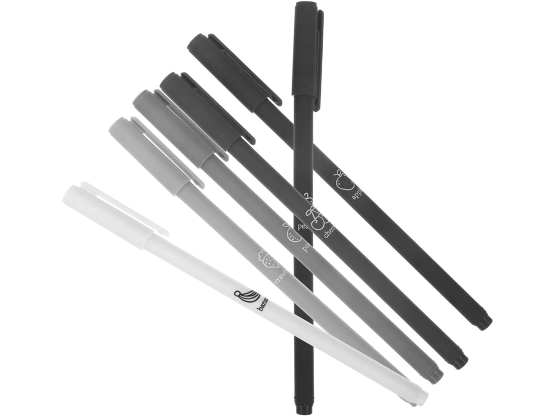 Conjunto De 6 Canetas Esferográficas Em Gel Pretas Doitool Para