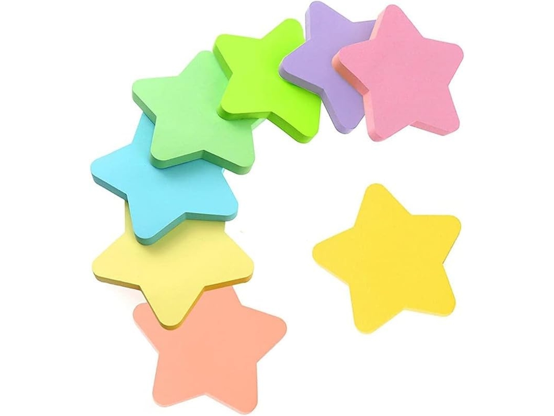 Bloco De Notas Adesivas, 560 Folhas, 8 Cores, 70x70mm, Pautadas, Para Escritório, Escola E Casa