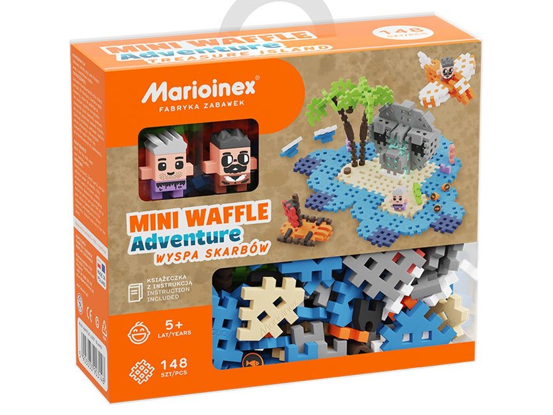 Blocos De Montar Marioinex Mini Waffle Ilha Do Tesouro, 148 Peças, Brinquedo Colorido