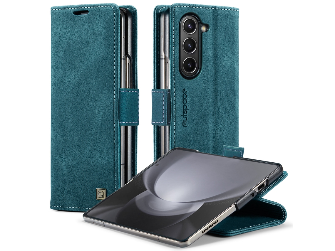 Capa De Couro Para Celular Dobrável Estilo Flip-top, Resistente A Quedas, Com Design Inovador.azul - Samsung Z Fold 6