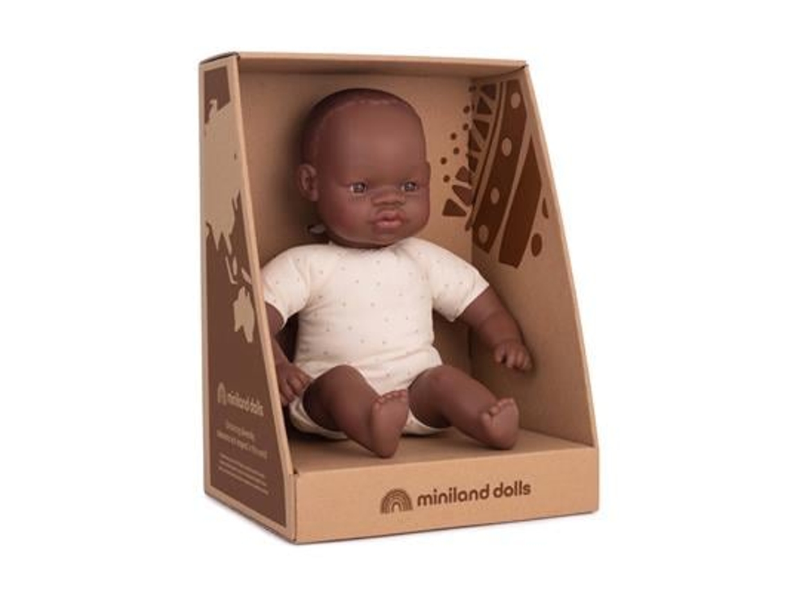 Boneca Africana Para Bebês, 32 Cm, Brinquedo Educativo. Miniland