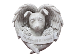 Estátua de Cão Anjo Resina para Jardim | S/MARCA