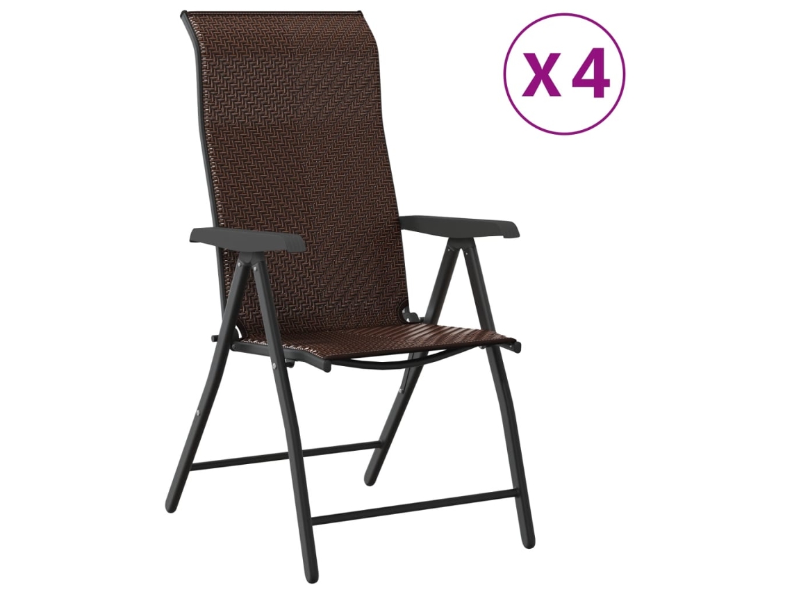 Folding Chair, Folding Chairs Vidaxl Marrom Rattan / Vime (n/a)