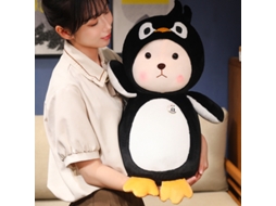 Urso Pelúcia Transformável de Pinguim, Boneco Decorativo Presente, Preto CHABERLU