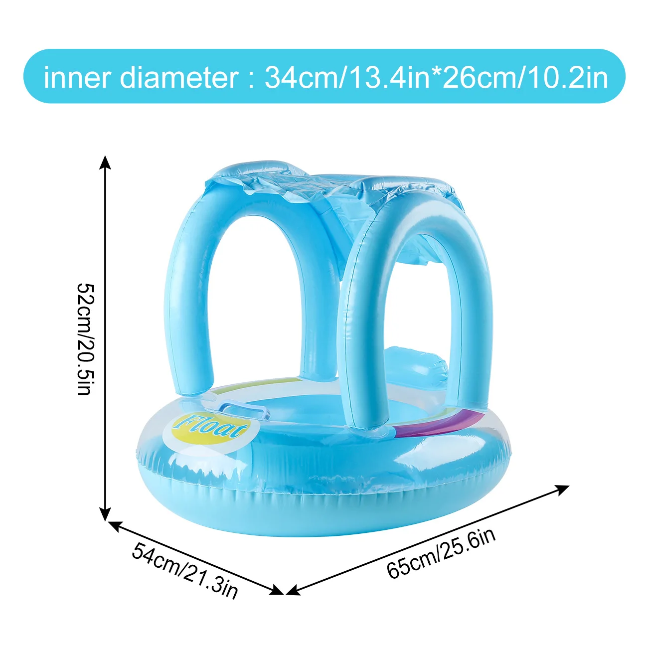 (azul) Assento Inflável Para Piscina Com Proteção Solar E Encosto Estável.