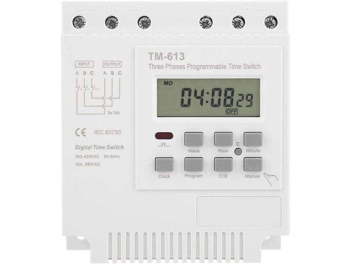 Relé Temporizador Programable 380v 16a 3 Fases Para Oxigenación De Estanques Y Bombas De Agua